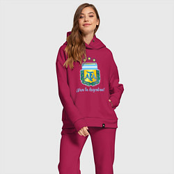 Женский костюм оверсайз Эмблема федерации футбола Аргентины, цвет: маджента — фото 2