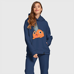 Женский костюм оверсайз Демон бензопилы - Почита, цвет: тёмно-синий — фото 2