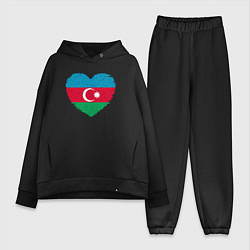 Женский костюм оверсайз Сердце Азербайджана, цвет: черный