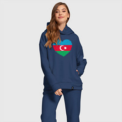 Женский костюм оверсайз Сердце Азербайджана, цвет: тёмно-синий — фото 2