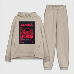 Женский костюм оверсайз Akira poster, цвет: миндальный