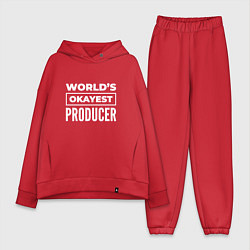 Женский костюм оверсайз Worlds okayest producer, цвет: красный