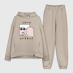 Женский костюм оверсайз Ketnipz - love urself, цвет: миндальный
