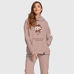 Женский костюм оверсайз Chibi Klee: catch fish, цвет: пыльно-розовый — фото 2