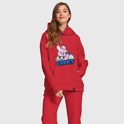 Женский костюм оверсайз Cooky BT21 Jungkook, цвет: красный — фото 2
