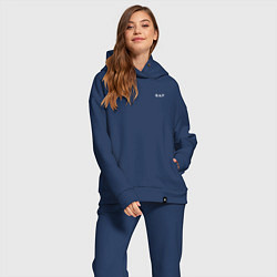 Женский костюм оверсайз B A P mini white logo, цвет: тёмно-синий — фото 2