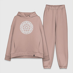 Женский костюм оверсайз Мандала восточная, цвет: пыльно-розовый