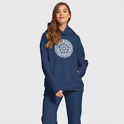 Женский костюм оверсайз Мандала восточная, цвет: тёмно-синий — фото 2