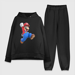 Женский костюм оверсайз Марио прыгает, цвет: черный