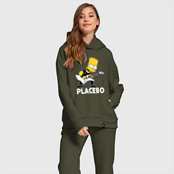 Женский костюм оверсайз Placebo Барт Симпсон рокер, цвет: хаки — фото 2