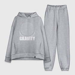 Женский костюм оверсайз Gravity надпись и шар, цвет: меланж