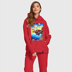 Женский костюм оверсайз Призрак океана слёз - нейросеть - живопись, цвет: красный — фото 2