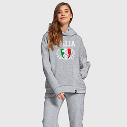 Женский костюм оверсайз Italy map, цвет: меланж — фото 2