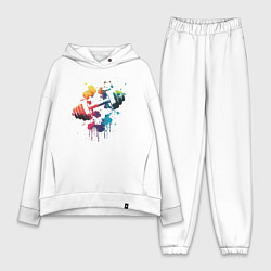 Женский костюм оверсайз Иллюстрация гантели