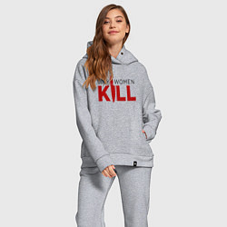 Женский костюм оверсайз Why Women Kill logo, цвет: меланж — фото 2