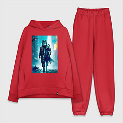 Женский костюм оверсайз Крутой волчара - киберпанк