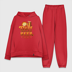 Женский костюм оверсайз Duff beer brewing, цвет: красный