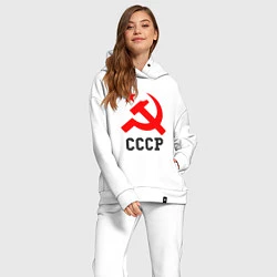 Женский костюм оверсайз СССР стиль, цвет: белый — фото 2