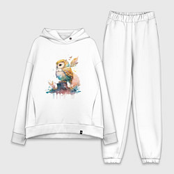 Женский костюм оверсайз Акварельная милая сова