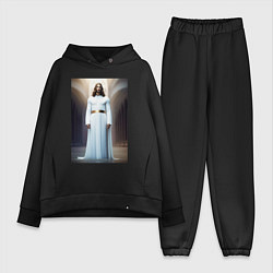 Женский костюм оверсайз Иисус Христос, цвет: черный