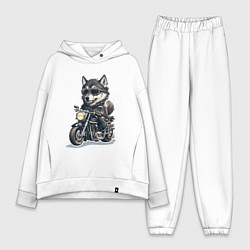 Женский костюм оверсайз Волчья сила на двух колесах