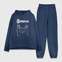 Женский костюм оверсайз Sabaton rock cat, цвет: тёмно-синий