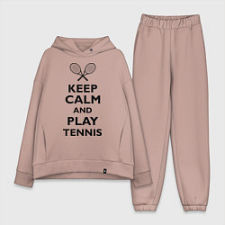 Женский костюм оверсайз Keep Calm & Play tennis, цвет: пыльно-розовый