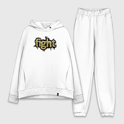 Женский костюм оверсайз Fight graffiti, цвет: белый