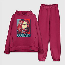 Женский костюм оверсайз Nirvana - Kurt Cobain, цвет: маджента