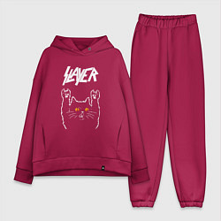 Женский костюм оверсайз Slayer rock cat, цвет: маджента