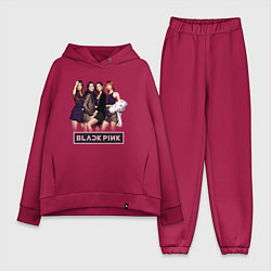 Женский костюм оверсайз Rose Blackpink kpop, цвет: маджента