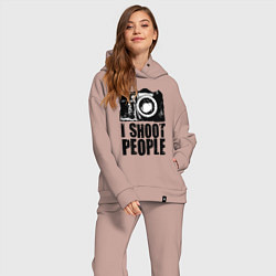 Женский костюм оверсайз Shoot photographer, цвет: пыльно-розовый — фото 2