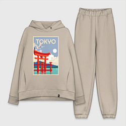 Женский костюм оверсайз Tokyo - japan, цвет: миндальный