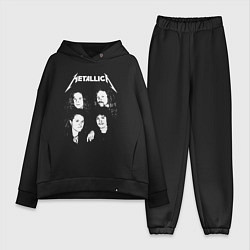 Женский костюм оверсайз Metallica band, цвет: черный