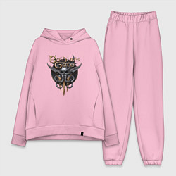 Женский костюм оверсайз Baldurs Gate 3 - logotype, цвет: светло-розовый