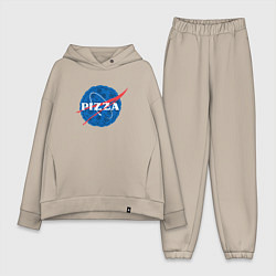 Женский костюм оверсайз Pizza x NASA, цвет: миндальный