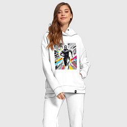 Женский костюм оверсайз Чернокожий спринтер, цвет: белый — фото 2