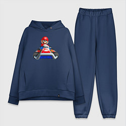 Женский костюм оверсайз Марио гоняет, цвет: тёмно-синий
