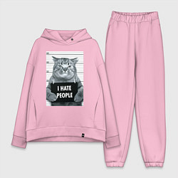 Женский костюм оверсайз Кот преступник уголовник с табличкой