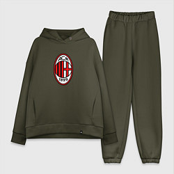Женский костюм оверсайз Футбольный клуб Milan, цвет: хаки