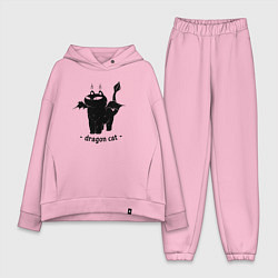 Женский костюм оверсайз Black dragon cat