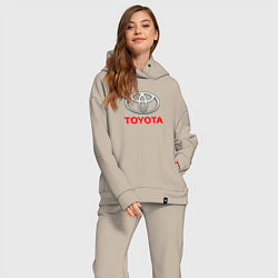 Женский костюм оверсайз Toyota sport auto brend, цвет: миндальный — фото 2