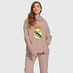 Женский костюм оверсайз Real madrid fc sport, цвет: пыльно-розовый — фото 2