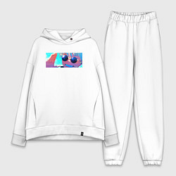 Женский костюм оверсайз Сатору годжо в очках, цвет: белый