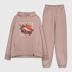 Женский костюм оверсайз Christmas red dragon