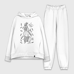 Женский костюм оверсайз Новогодние капибары - раскраска