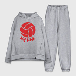 Женский костюм оверсайз Volleyball my love, цвет: меланж