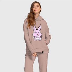 Женский костюм оверсайз Счастливый кролик, цвет: пыльно-розовый — фото 2