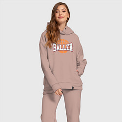 Женский костюм оверсайз Baller style, цвет: пыльно-розовый — фото 2