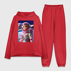 Женский костюм оверсайз Барби - крутой космонавт, цвет: красный